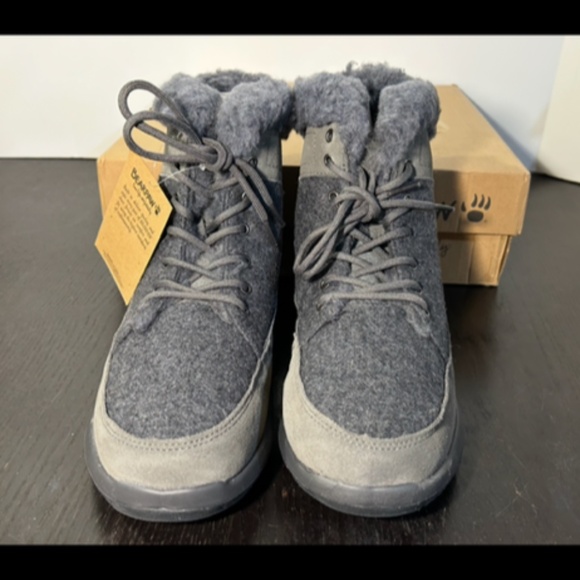 BEARPAW Cheryl Suede Wool Blend Lining Winter Boots Charcoal/Black Womans 10 - Picture 3 of 16